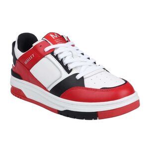 Mallet Mens Compton Leather Sneakers / White/Red